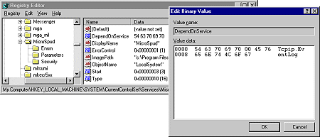 MicroSpud is dependent on TCP/IP and the Event Log